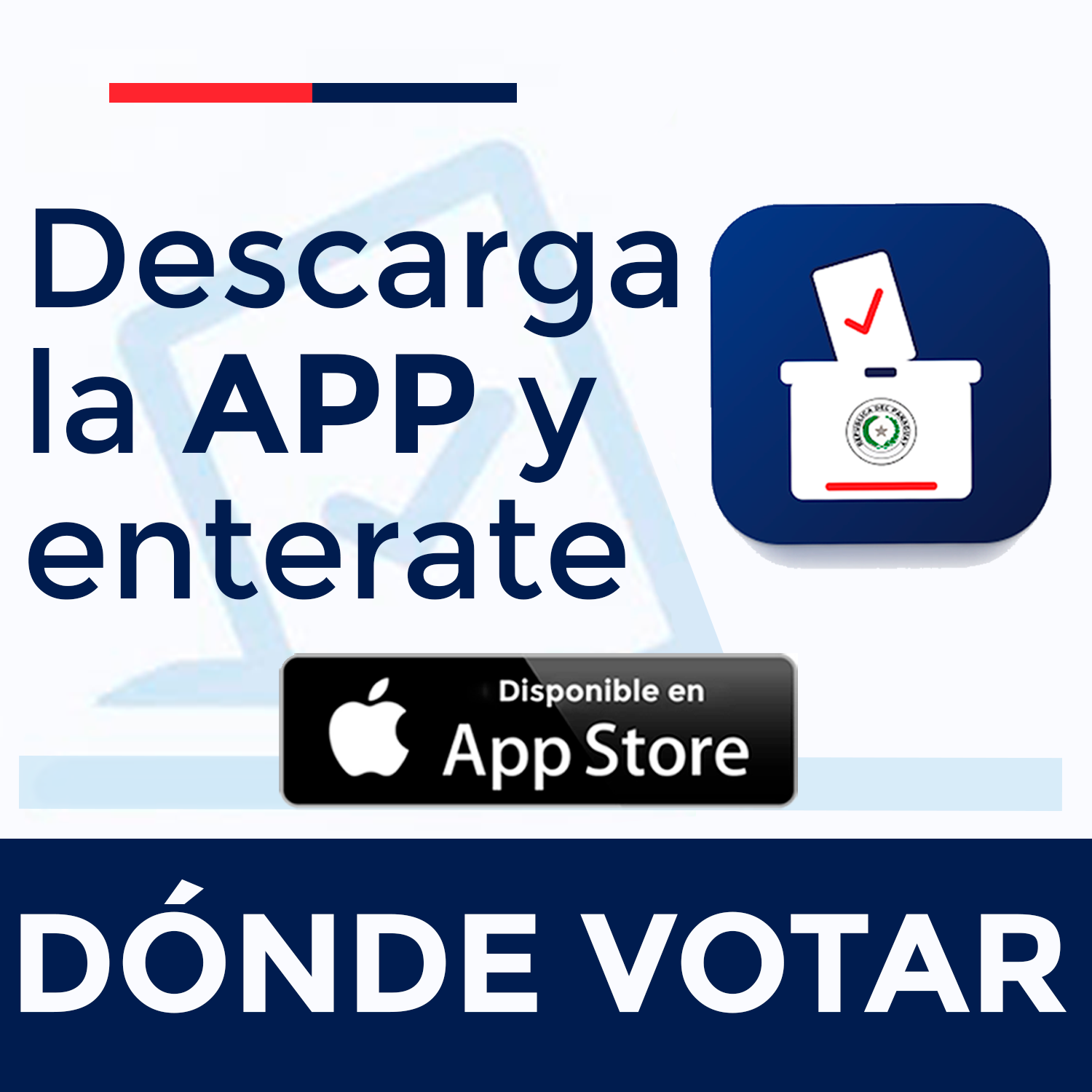 Descarga la APP de la Justicia Electoral - Paraguay para iphon